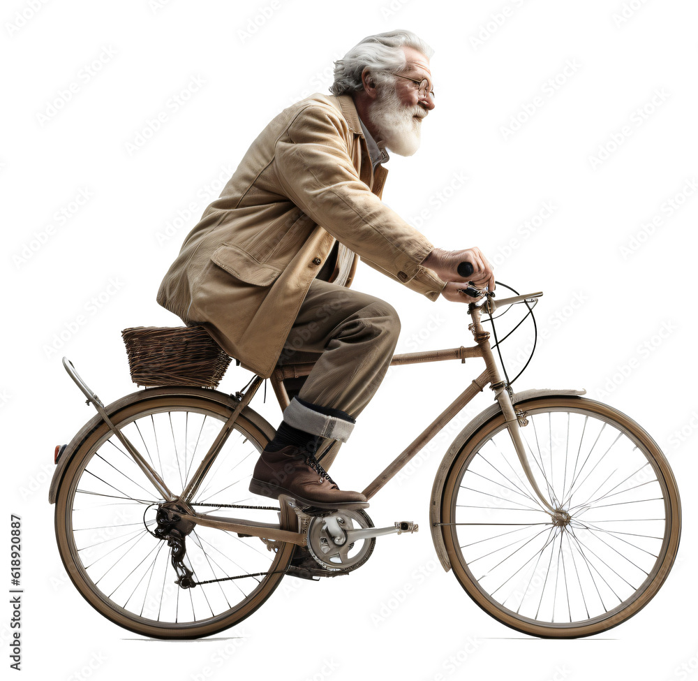 Obraz premium Biker isolated on the transparent background PNG. AI generative.