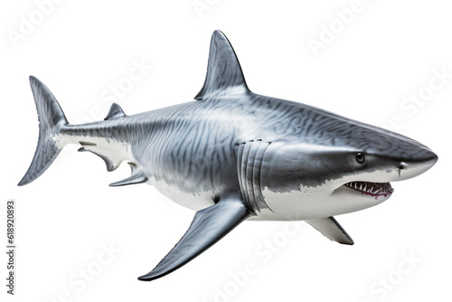 Shark isolated on the transparent background PNG. AI generative.