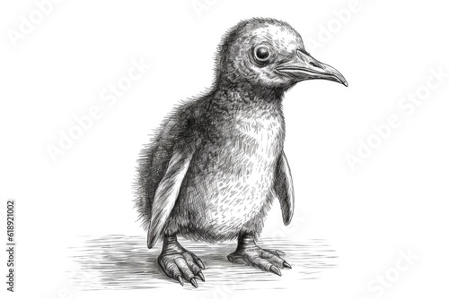 cute penguin in black and white