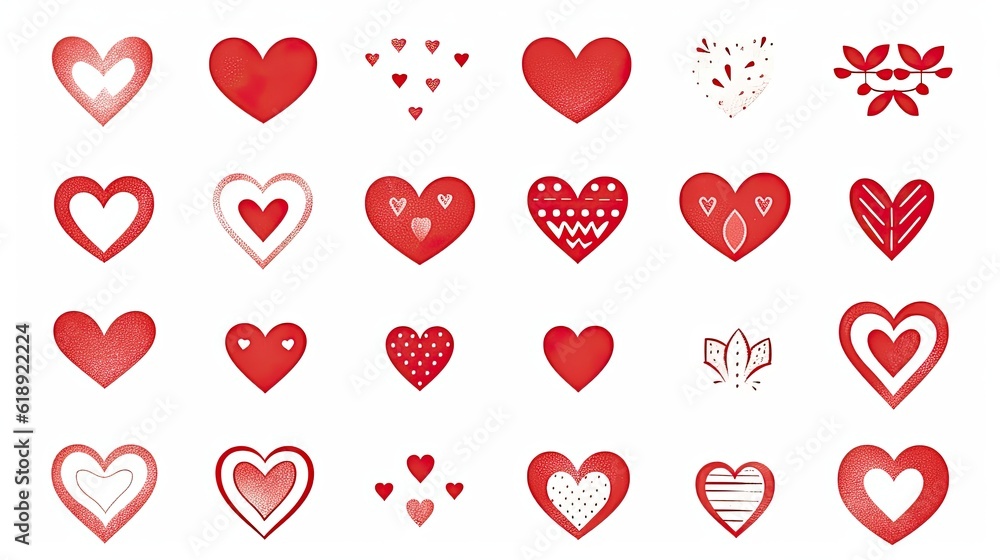 Heart Icons Set hand drawn icons and illustrations Heart Icons Set hand drawn icons and illustrations
