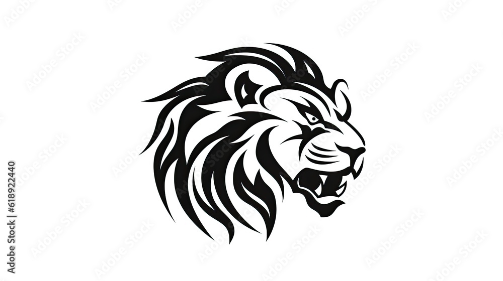 lion tattoo isolated on white background lion tattoo isolated on white background