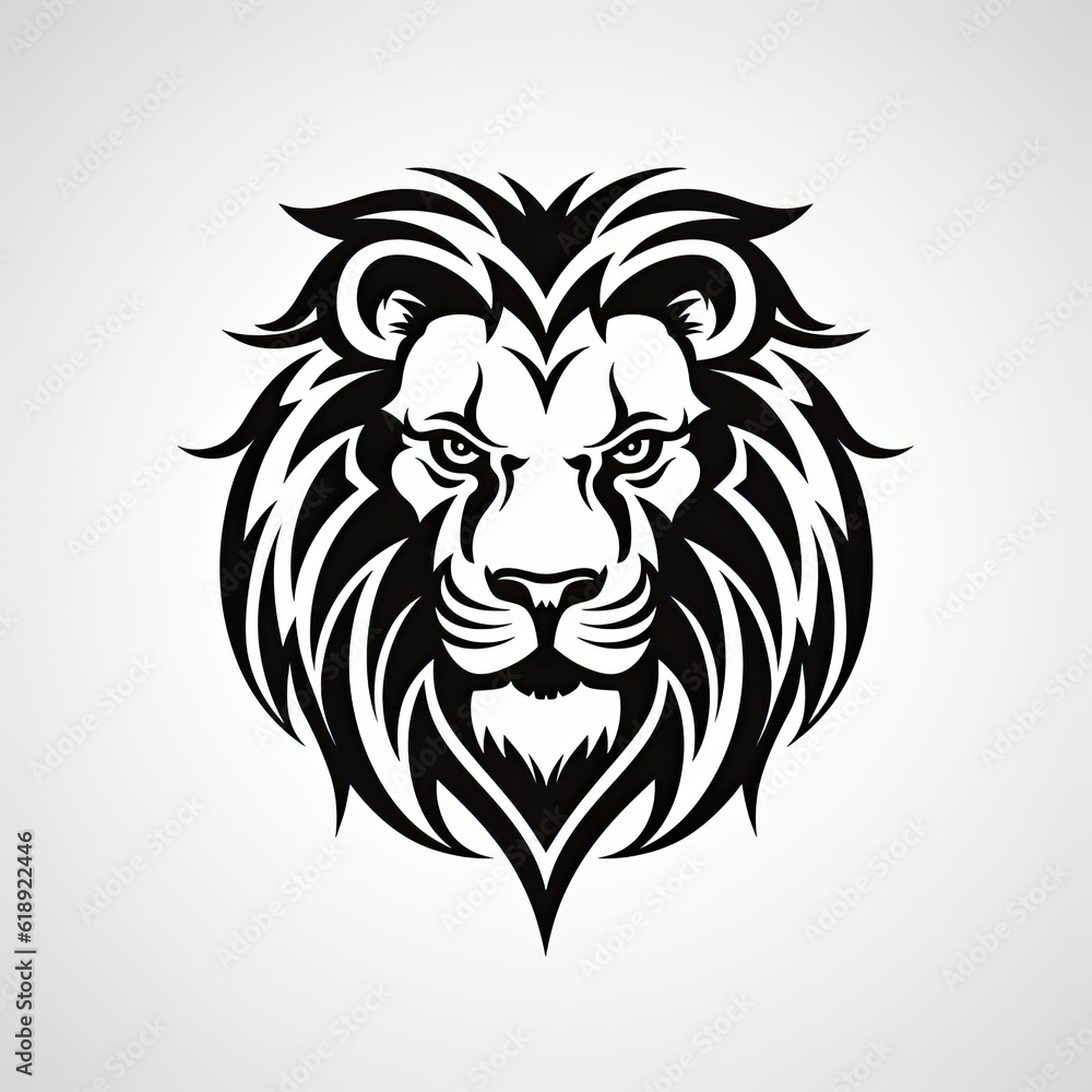 lion tattoo isolated on white background