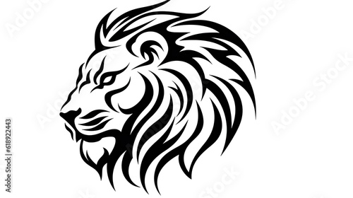 lion tattoo isolated on white background