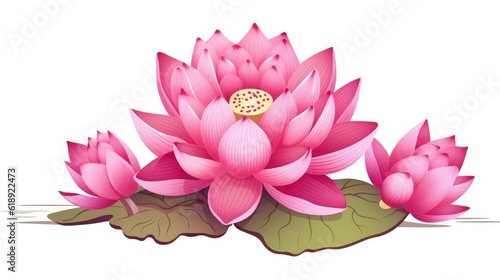 Lotus flower tattoo isolated on white background pink water lily isolated