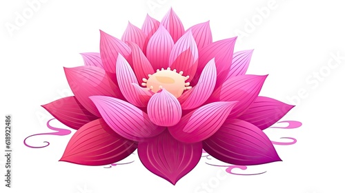Lotus flower tattoo isolated on white background pink water lily isolated