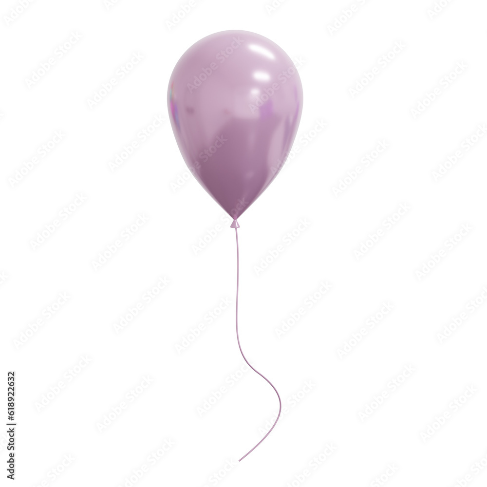One Pink Party Balloon. Realistic 3D Render. Cut Out. One Pink Party Balloon. Realistic 3D Render. Cut Out.