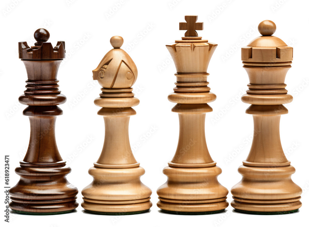 Chess pieces isolated on the transparent background PNG. AI generative. Chess pieces isolated on the transparent background PNG. AI generative.