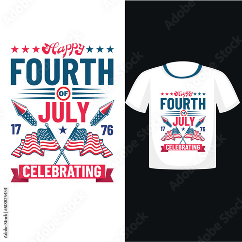 Happy fourth of July Independence dayt shirt design photo