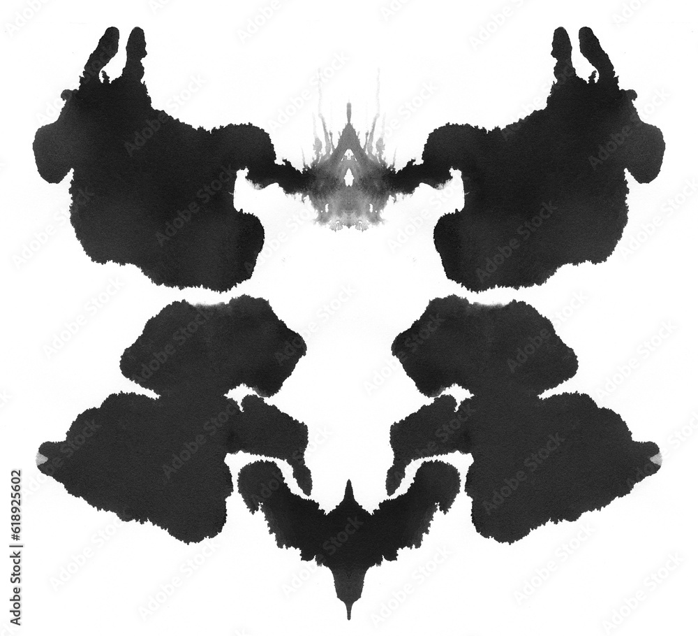 Rorschach Inkblot Test Illustration Isolated on Transparent Background