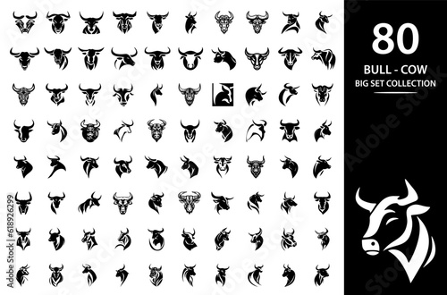 Bull, cow, angus, buffalo, cattle Head logo. Premium logo. Elegant logo symbol design illustration vector for company.