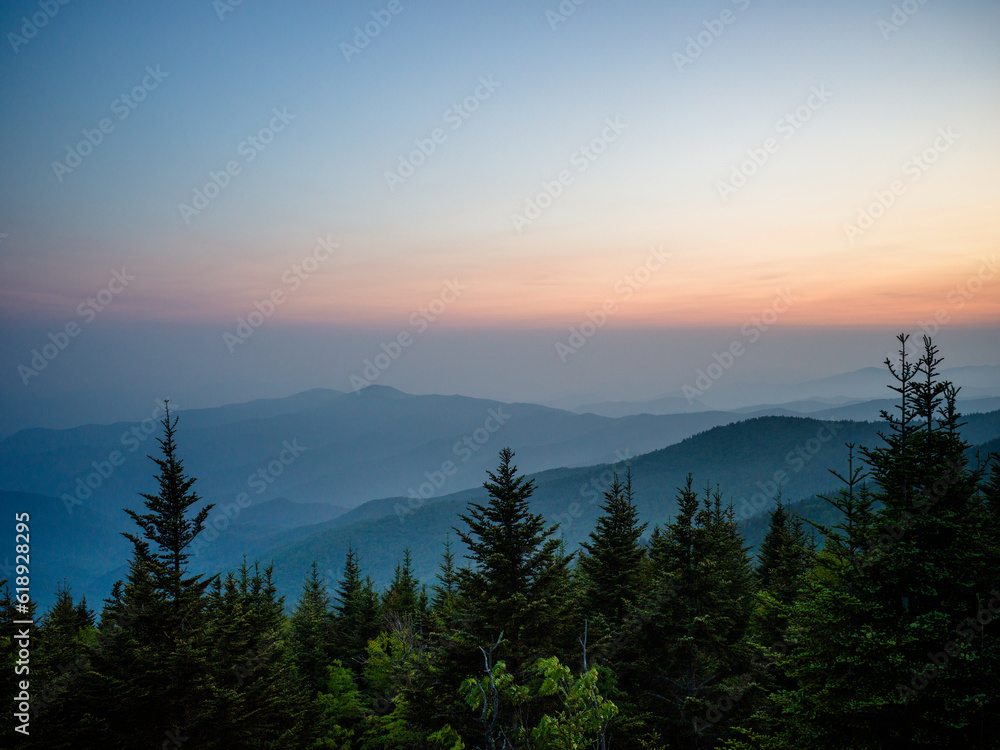 sunset at Smoky Mountains National Park