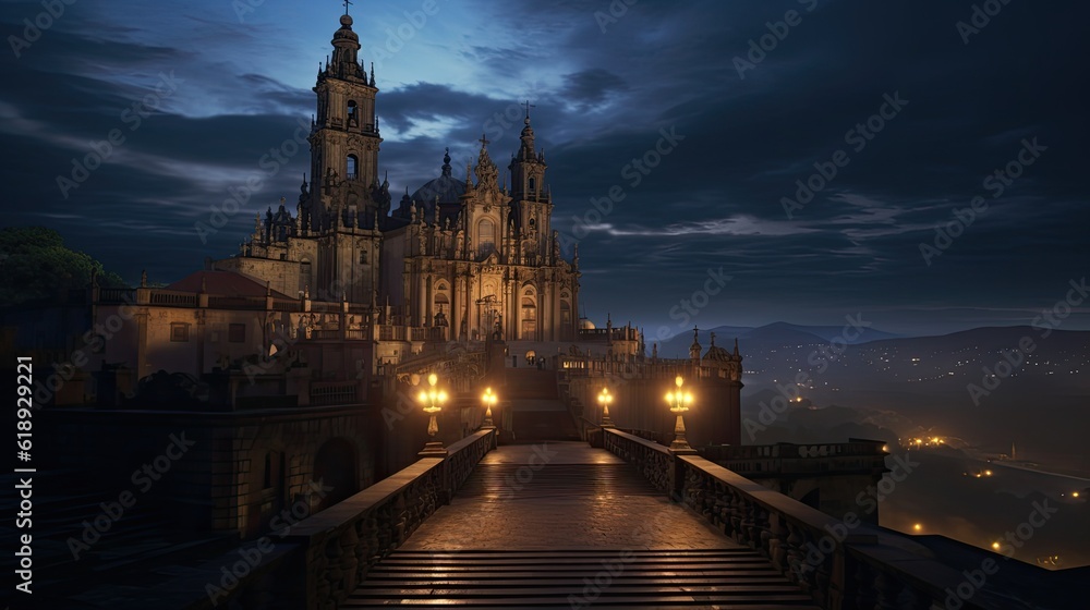 an amazing photo of Santiago de Compostela Spain 
 saint cathedral city