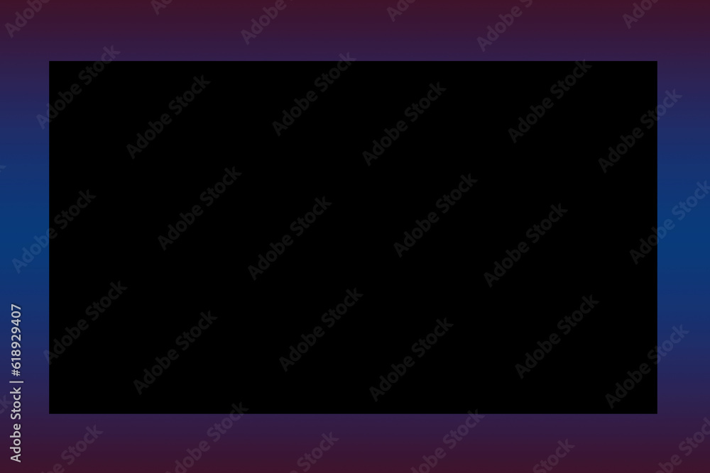 Abstract blurred gradient frame on black background. blue and purple magenta color banner template. modern pattern in rainbow colors, space for text, degrading fragment and dark smooth shape edges Abstract blurred gradient frame on black background. blue and purple magenta color banner template. modern pattern in rainbow colors, space for text, degrading fragment and dark smooth shape edges