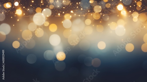 Beautiful Christmas Background with Garland. Illustration AI Generative.