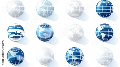 globes earth isolated on white