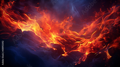 Abstract 3d background with textures of fire and metal. High quality illustration