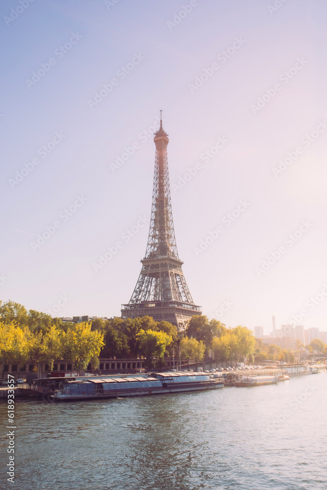 Fototapeta premium eiffel tower at sunset