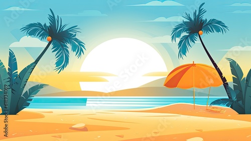 beach with palm trees © Stream Skins