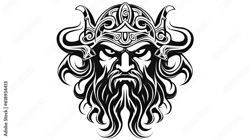 viking tattoo isolated on white background viking tattoo isolated on white background