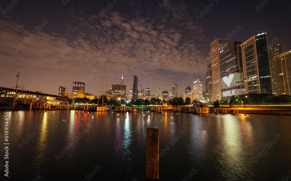Fototapeta premium Chicago night scape
