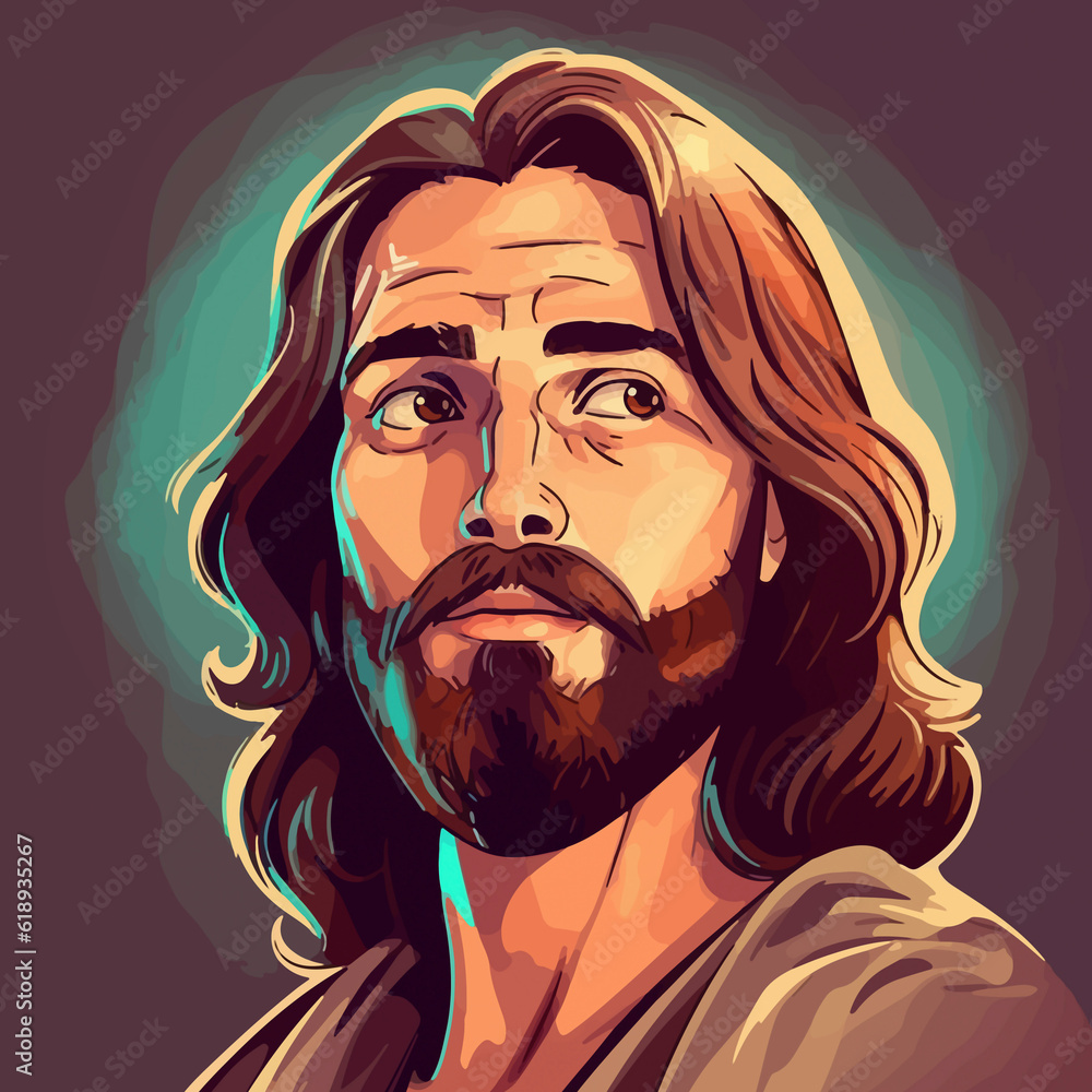 Grace and Compassion: A Reverent Portrait of Jesus Christ, a Significant Religious Character. AI Generated