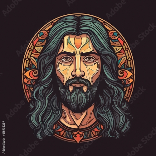 Grace and Compassion: A Reverent Portrait of Jesus Christ, a Significant Religious Character. AI Generated © Fernando