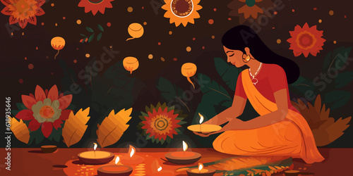 diwali day concept background. AI Generated