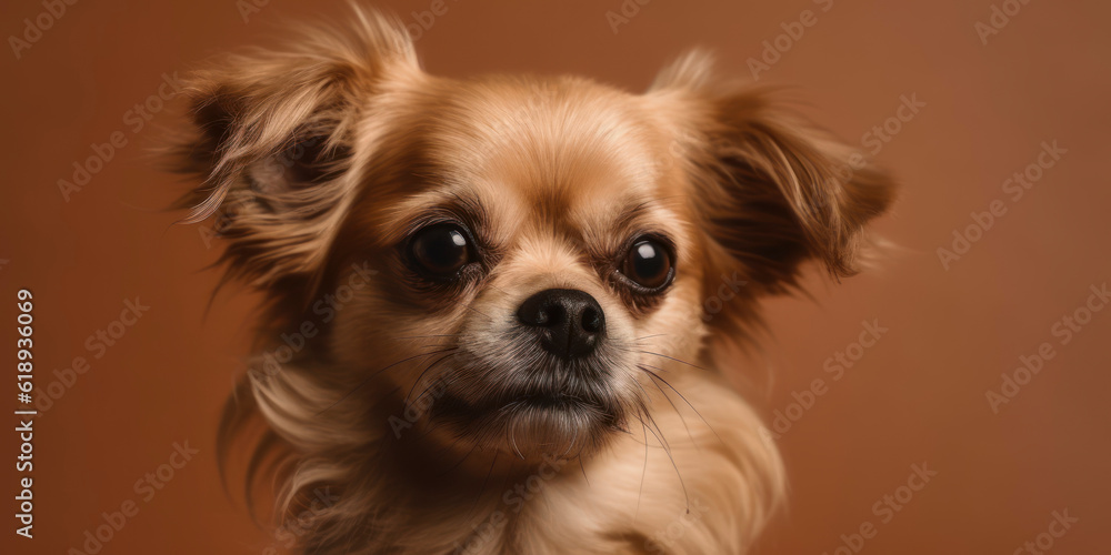 Adorable dog in studio portrait against a soft-colored backdrop. AI Generated Adorable dog in studio portrait against a soft-colored backdrop. AI Generated