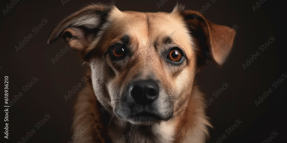 Captivating studio portrait: Cute dog against a soft-colored backdrop. AI Generated Captivating studio portrait: Cute dog against a soft-colored backdrop. AI Generated