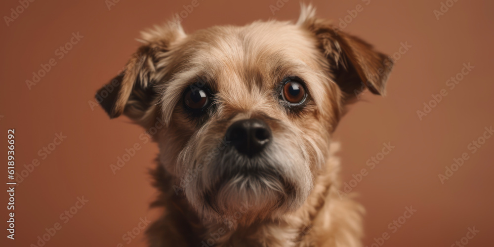Cute dog in studio portrait against a soft-colored backdrop. AI Generated Cute dog in studio portrait against a soft-colored backdrop. AI Generated