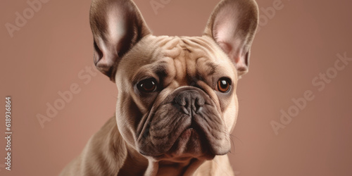 Dog with an endearing expression: Studio portrait in gentle hues. AI Generated