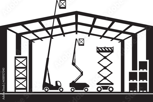 Construction lifting machinery - vector illustration