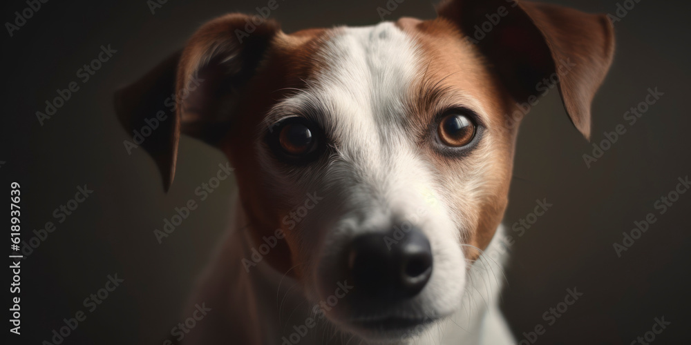Aesthetic studio portrait: Dog with an adorable face against a gentle backdrop. AI Generated Aesthetic studio portrait: Dog with an adorable face against a gentle backdrop. AI Generated