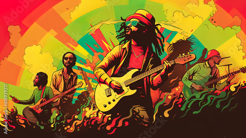 Quality AI Generated Stock Image for the International Reggae Day photo
