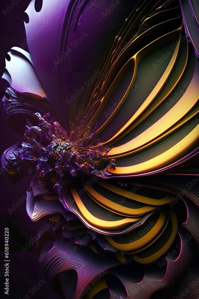 Obraz premium 3d illustration of abstract geometric composition,digital art works. computer generated graphics.