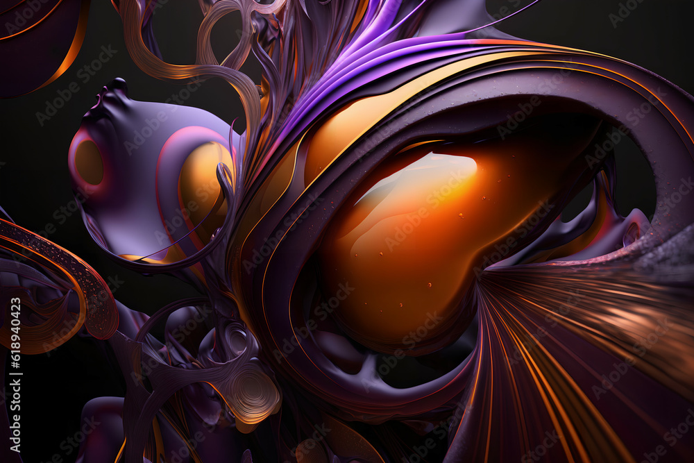 Obraz premium 3D surreal illustration. sacred geometry. Mysterious psychedelic relaxation pattern. fractal abstract texture. Digital artwork graphic astrology magic