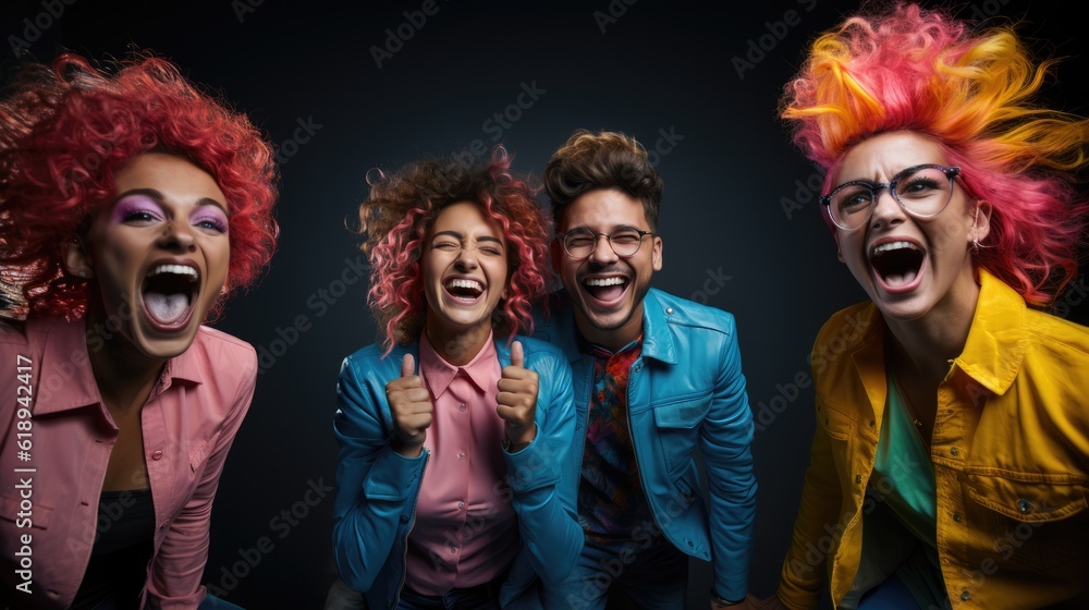 Fototapeta premium electrifying stock photo featuring a diverse group