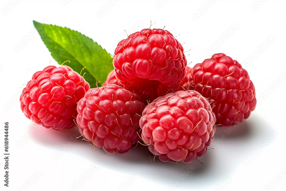 Raspberries on white background. Raspberries on white background.