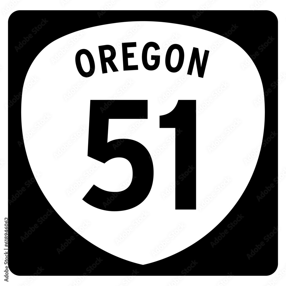 Oregon State Route 51 sign, OR 51, isolated road sign vector
Oregon State Route 51 sign, OR 51, isolated road sign vector