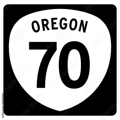 Oregon State Route 70 sign, OR 70, isolated road sign vector	
