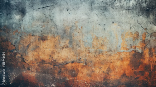 Colorful Grunge wall Texture: A Background with a Watercolor Texture and a Vintage Frame AI Generated