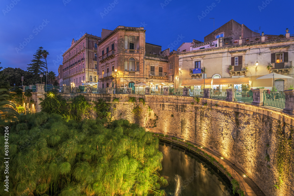 Syracuse, Sicily, Italy with the Fountain of Arethusa