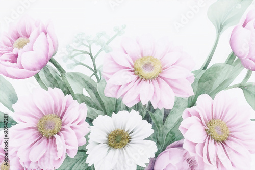 Beautiful abstract watercolor floral illustration