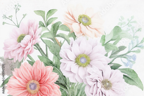 Beautiful abstract watercolor floral illustration