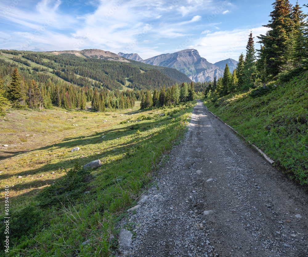 Gravel road at Sunshine Meadows on the boundary of Banff and Assiniboine Parks Gravel road at Sunshine Meadows on the boundary of Banff and Assiniboine Parks