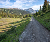 Gravel road at Sunshine Meadows on the boundary of Banff and Assiniboine Parks