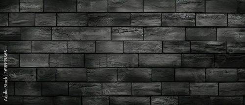 Texture of a black painted brick wall as a background or wallpaper