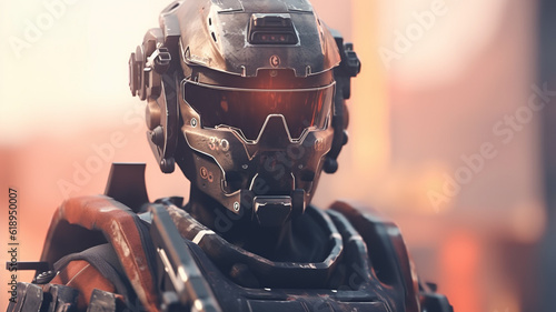 soldier wears combat suit, ...