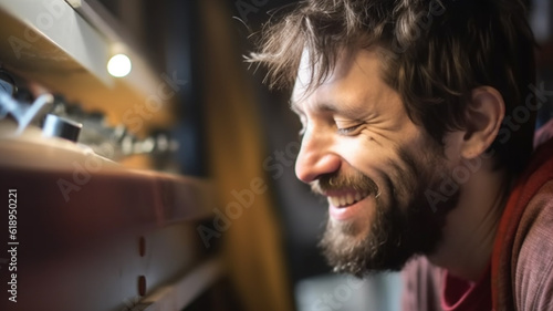 a good-humored adult man wi...