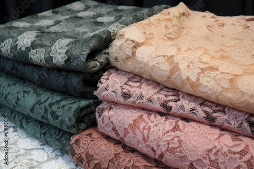 fabrics with lacey and intricate patterns, perfect for clothing, created with generative ai